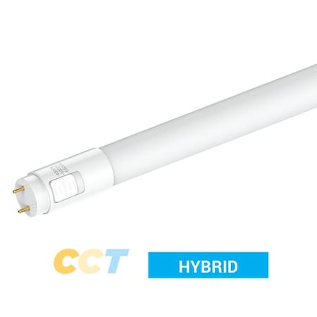 Portor 4FT LED T8 Hybrid Tube, Type A+B, CCT Selector, 4000K/5000K/6500K PT-T8-4FAB-18W-3CCT